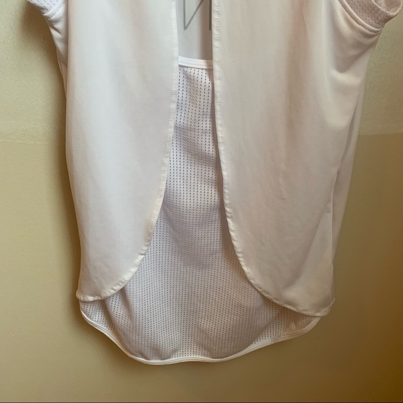 Running Workout Tank Top White Mesh Split Back Size S - Picture 8 of 8